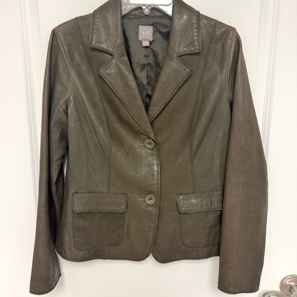 J. Jill Soft Leather 2 Button Blazer Jacket Size S - Picture 1 of 4